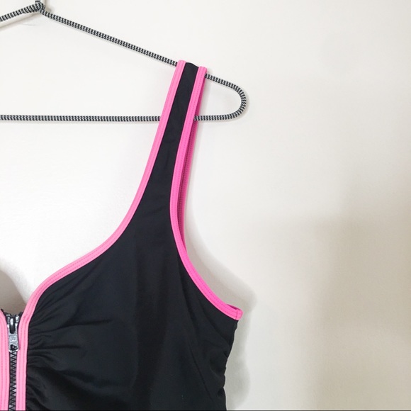 Reebok Half Zip One Piece Swimsuit Black Size 14 - Picture 10 of 13